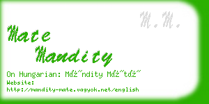 mate mandity business card